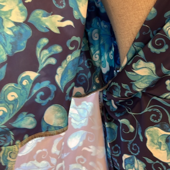 EUC Maxime Zeaberg  Toronto Designer blue floral print midi length wrap dress - Picture 8 of 11